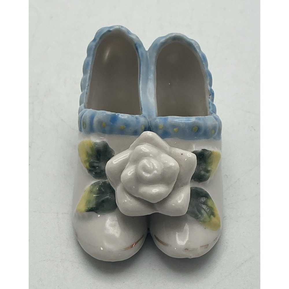 Vintage Bone China Porcelain Pair of Shoes Figurine‎ Japan 1950s See Photos